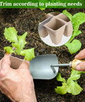 Person planting with 10 Pack 120 Cell Biodegradable Seed Starter Trays For Germination Peat Pots in garden soil