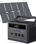 600W Solar Generator With 100W Panel 576Wh LiFePO4 Battery 1200W Surge Three AC Outlets Car Socket 100W USB C Two USB A Ports