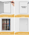 Premium Galvanized Steel Access Panel 24 By 36 Inches With Secure Lock And Key showing installation steps and drywall measurements.