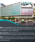 Exterior view of SUNLU building with company information displayed on the foreground.