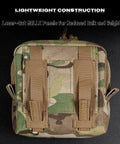 Grabs-And-Go Utility Pouch MOLLE-Compatible Gear Organizer Bag rear view with attachment straps