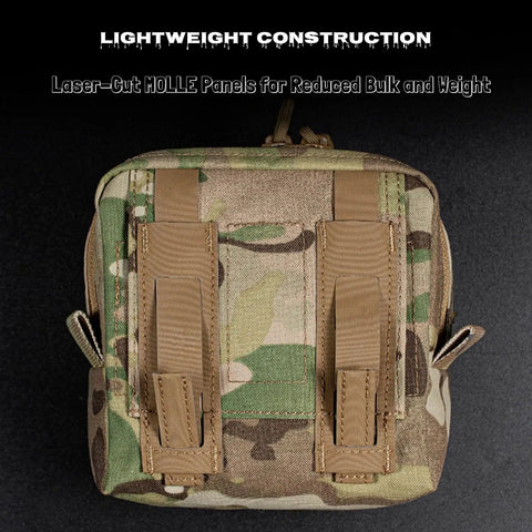 Grabs-And-Go Utility Pouch MOLLE-Compatible Gear Organizer Bag rear view with attachment straps