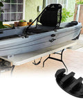 Heavy Duty Kayak Cleat Kit for Anchor and Rigging, shown with a black nylon cleat and stainless steel screws next to a kayak.