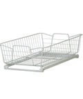 Top Shelf Pull Out Cabinet Organizer, Heavy Duty Pantry Drawer Rack For Kitchen Laundry Room, Rock Solid Slide Out Storage Rack For Pots Towels And Cleaning Supplies, Clean White, epoxy coated steel, 20 inches.