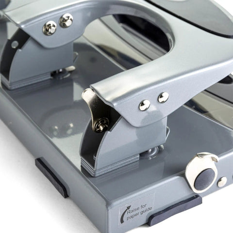Deluxe 3 Hole Punch With Chip Drawer Heavy Duty Paper Punch Delivers Clean 45 Sheet Capacity Ergonomic Padded Handle