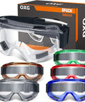 6 Pack Safety Goggles Set ANSI Z87.1 Anti Fog Eye Protection For Lab Work Men Women Multicolor Frames with Box