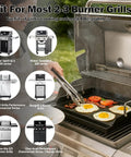 Cooking breakfast on Nonstick Nanoceramic Griddle Plate For Backyard Cookouts And Grill Sessions, fits most gas and charcoal grills