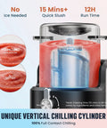 2 In 1 Slushie Machine And Soft Serve Ice Cream Maker With Six Auto Presets No Ice Needed Rapid Cooling System for quick slush production