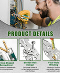 Man using All In One 18 In 1 Foldable Wire Stripper With Voltage Detector For Cutting And Pulling Wires on an electrical panel