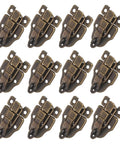 Retro Toggle Latch Iron Hasp Catch 12 Pack For Vintage Jewelry Box And Cabinet Hardware With Antique Blue Finish Adding Classic Suave Style To Your Craft Storage Solutions, 12 iron hasps on white