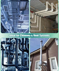 Straight Up Heavy Duty 4 Inch Split Ring Pipe Hanger With Rigid Steel Vent Bracket And Wall Standoff Rust Resistant Chimney Support That Hangs Sweet And Grips Tight For 4 25 To 4 5 Inch Pipes 2 Pack, displaying various vent systems.