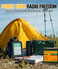 12V 20Ah LiFePO4 Battery With BMS For Fish Finder, Ham Radio, Solar System And Outdoor Camping next to camping equipment