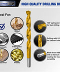276 Piece Titanium Heavy Duty Twist Drill Bit Set With S2 Bits 135 Degree Point High Speed Steel for various materials