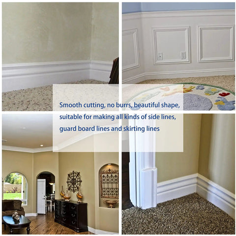 Interior designs featuring trim work using Pro Grade 2 Piece Architectural Molding Router Bit Set With One Half Inch Shank Fishtail Handrail Bits