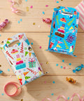 Birthday Party Favor Bags With Handles 32 Pack Goodie Bags 9.8 x 6.7 Inches Colorful Pink Blue Yellow White Gift Bags For Kids