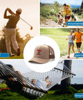 Dope Mesh Baseball Hat For Men With Adjustable Buckle Breathable Trucker Cap For Sports And Everyday Wear in khaki color