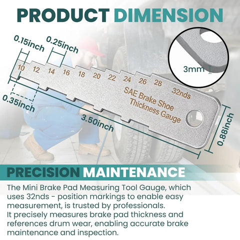Dead On Mini Brake Pad Measuring Tool Crafted From Heavy Duty Stainless Steel For Reading 32nds Thickness Levels And Drum Wear Fast A Trusted Four Inch Shop Essential Offering Straight Shooter Precision
