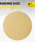 Heavy Duty 6 Inch Hook And Loop Sanding Discs Set Of 30 With Premium Aluminum Oxide Paper in a plain view showing 6 inch diameter.