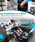 Interior view of car with 7 Inch Car Backseat Monitor With USB Plug And Play Setup 360 Degree Rotating Dual Camera For Two Kids