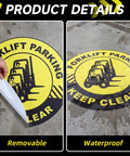 5 Pack Forklift Parking Keep Clear Floor Signs, 17 Inch Adhesive Safety Stickers For Warehouse Shop Office, Heavy Duty Traffic Warning Decals, Clear Aisle Markers For Loading Zones And Safety Management, removable waterproof vinyl decal