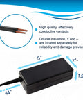 12V 5A AC Adapter Power Supply For Sceptre E And C Series Monitors with dimensions and conductive contacts