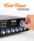Bluetooth Multi Channel Hybrid Pre Amplifier System With 3000W Power home audio front panel controls