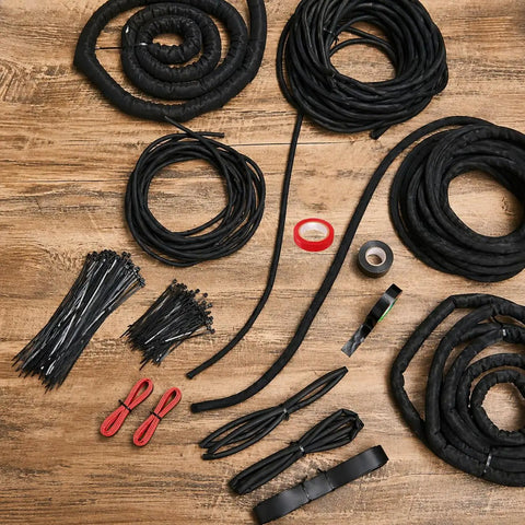 Pro Grade All In One Automotive Wire Loom Kit For Easy Wiring Protection And Boss Cable Management Split Tubing Heat Shrink
