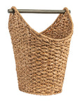 Bankuan Braided Oval Toilet Paper Basket With Wood Bar No Brainer Access And Storage Decorative Wicker Toilet Roll Holder