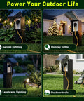 19.5 Inch Low Profile Garden Post Enclosure With Built Tough Weatherproof Rain Cover For GFCI Outlets used for garden lighting.