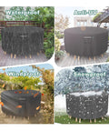 Heavy Duty Round Patio Furniture Cover 62 Inch Diameter 28 Inch Height Waterproof UV Resistant For Round Outdoor Dining Table And Four Chairs Fits Up To 60 Inch Diameter All Weather Protection