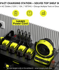 Power Tool Organizer Wall Mount With Drill Rack And Locking Drawers Heavy Duty Metal Tool Shelf With Charging Station