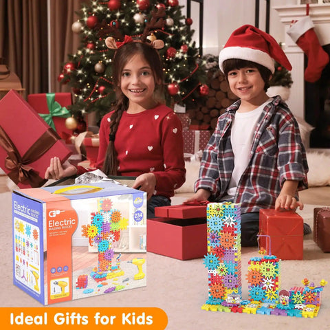 Epic 234 Piece Gear Building Blocks Set With Electric Drill For Kids 3 And Up A Real Hands On STEM Toy That Sparks Creative Play With Real Gears Motor And Patches A Totally Awesome Gift Idea