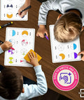 Children using Flexible Dry Erase Fraction Sheets 9 by 12 Inch Small Whiteboards Pack of 10 for Classroom and At Home Math Fractions Teaching.