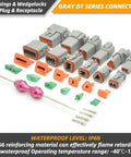 Pro Grade DT Connector Kit With Crimper And Terminal Removal Tools For IP68 Waterproof 2 3 4 6 8 12 Pin Automotive