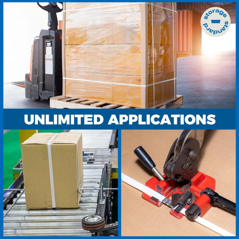 Badass Heavy Woven Pallet Strapping Tape One Thousand Foot Roll Half Inch Wide Cargo Securing Banding Kit for securing palletized goods.