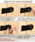 Instructions for setting a new password on a Keyless 3 Digit Rotary Lock For Cabinets And Drawers No Keys Needed Password Door Latch
