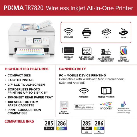 Straight Up Plug And Play All In One Printer For Home Office With Fast Print Copy Scan Built In Easy Setup And Reliable Wireless Inkjet That Handles Documents And Photos Like A Champ - front view showing touchscreen and paper tray.