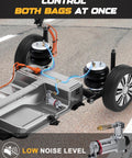 Onboard Air Compressor System For Truck Airbag Suspension with low noise design, dual bag control setup visible