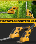 Cordless Hedge Trimmer And Grass Shears 2 In 1 Electric Handheld Shrub Trimmer with 60-degree rotating head for precise cuts