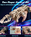 Hands On 3D Wooden Mechanical Claw Model Kit For Adults And Teens ClawBot Puzzle With 190 Laser Cut Pieces on wrist