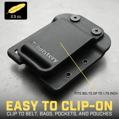 DriverMaster Clip On Tool Belt Drill Holder for Cordless Drill Impact Driver Nailer and Tape Measure Easy On Off Belt Clip