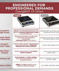 Comparison chart showing Induction Cooktop Pro Grade 1800W Commercial Burner With Premium Glass against another model