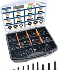 Open case showing Dope Metric Flange Bolt And Nut Kit For Auto Work, M6x1.0 And M8x1.25, 12mm To 30mm Bolts With Nuts And Washers.