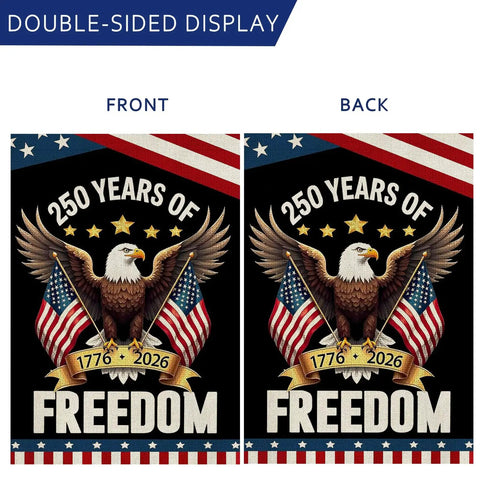 Double-sided 250 Year Anniversary USA Garden Flag For Outdoors With Eagle Design Double Sided 12x18 Inch Patriotic Backyard Flag 1776 2026