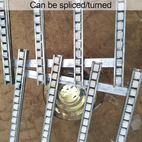 Smooth Rolling Gravity Roller Conveyor With Abs Plastic Wheels And Precision Bearings Unpowered Flow Track built with modular splice design.