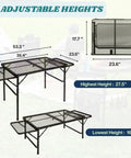 Portable Folding Table With Carry Case And Built In Paper Towel Holder Garbage Bin Wing Panels 3x2 Ft Outdoor Table adjustable heights