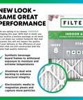 Packaging of Air Filter 16x20x1 MERV 8 Pleated Electrostatic Replacement For HVAC AC And Furnace 3 Pack showing features.