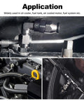6AN Hose End Fitting 90 Degree Swivel Low Profile Forged Aluminum For CPE Braided Line With Nine Sixteen Eighteen UNF Thread Compatible With Stainless Steel And Nylon Braided Hoses Tight Space Performance AN Fitting installed on braided hose