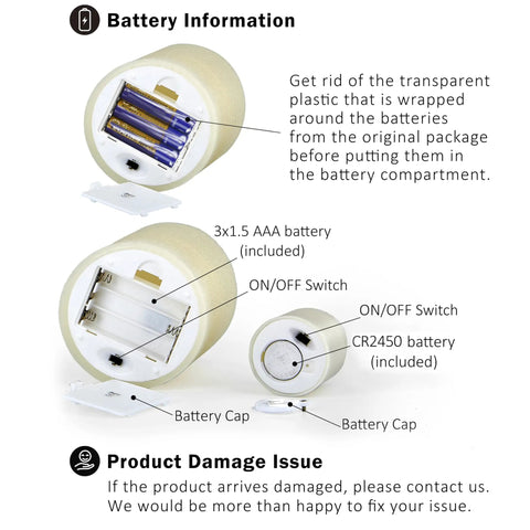 Battery compartment view of Ivory Real Wax Flameless Candles Bundle With Remote And Timer Adjustable Brightness Battery Operated