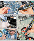 USB Powered Soldering Iron Kit With Fast 3 Second Heat, 95W, Adjustable 100 to 450 C, in use for electronic repairs.